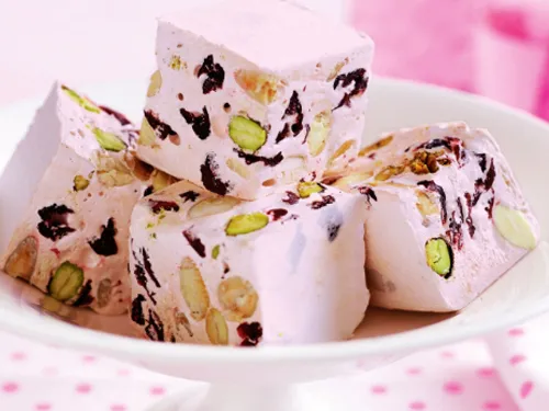 Cranberry pistachio nougat bar